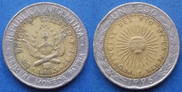 ARGENTINA - 1 Peso 1996 KM# 112.1 Monetary Reform (1992) - Edelweiss Coins - Argentine
