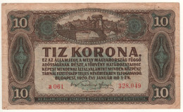 HUNGARY  10  Korona   P60   Dated 01.01.1920  " Budapest " - Ungheria