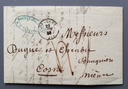 L104 LETTRE 1849 DAGUETAINE & Cie à Banque DUGUE & CHENOU Timbre à Date Type 13 ORLEANS COSNE Taxée à 4 Décimes - Non Classificati