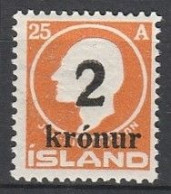 Iceland      .       Yvert    .      110     .     *      .      Mint-hinged - Ungebraucht