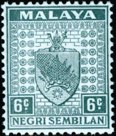 MALAYA, NEGRI SEMBILAN, STEMMI, COAT OF ARMS, 1941, FRANCOBOLLI NUOVI (MNH**) Scott:MY-NS 25A, Yt:MY-NS 27 - Negri Sembilan