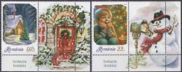 2023, Romania, Tree Celebrations, Children, Christmas, Houses, 2 Stamps+Label, MNH(**), LPMP 2446 - Ongebruikt
