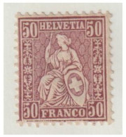 SUISSE --Helvtia Assise -- Yvert N°48* 30c Lilas --Lgère Ytace De Charnière-- - Ungebraucht