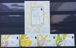 British Virgin Islands 1997, Orchids, MNH S/S And Stamps Strip - Iles Vièrges Britanniques