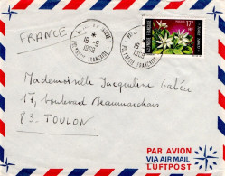 POLYNESIE SEUL SUR LETTRE POUR LA FRANCE 1969 - Cartas & Documentos