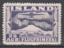 Iceland      .       Yvert    .      Airmail  17     .     *      .      Mint-hinged - Luftpost
