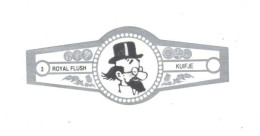 3) Bague De Cigare Série Tintin Blanche Grise Royal Flush Kuifje Le Professeur Siclone En Superbe.Etat - Objets Publicitaires
