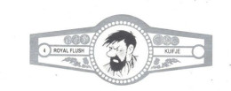 4) Bague De Cigare Série Tintin Blanche Grise Royal Flush Kuifje Capitaine Haddock En Superbe.Etat - Objets Publicitaires