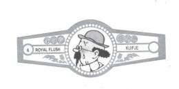 6) Bague De Cigare Série Tintin Blanche Grise Royal Flush Kuifje Professeur Tournesol En Superbe.Etat - Objetos Publicitarios