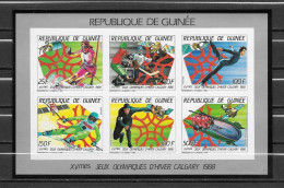 Guinée Guinea Feuillet Collectif Non Dentelé Imperf JO 88 ** - Hiver 1988: Calgary