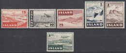 Iceland      .       Yvert    .      Airmail   21/26    .     *      .      Mint-hinged - Aéreo