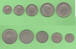 Grecia Greece 50 Lepta + 1 + 2 + 5 + 10 Dracme Apaxmai Drachmai Greece King Paul I° Nickel Coin - Grèce