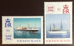Solomon Islands 1988 Lloyd’s Anniversary Ships 2 Values MNH - Islas Salomón (1978-...)