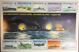 Solomon Islands 1992 Battle Of Guadalcanal Anniversary Sheetlet MNH - Islas Salomón (1978-...)