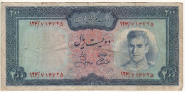 IRAN 200  Rials  P92c   ND 1971  (  Shah Mohammad Reza Pahlavi  + Railroad Bridge  At Back ) - Iran