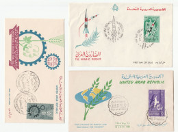 1958-1962 Egypt FDCs Fdc ROCKET AGRICULTURE FREEDOM BIRD Stamps Cover - Storia Postale