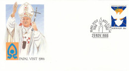 AUSTRALIA Cover 12-25,popes Travel 1986 - Papi