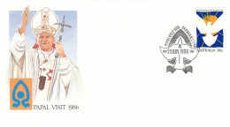 AUSTRALIA Cover 12-26,popes Travel 1986 - Papi