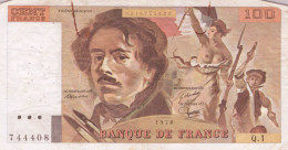 100 Francs "Delacroix" 1978---Série Q1 --NON HACHURE - 100 F 1978-1995 ''Delacroix''