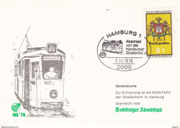 Germany Deutschland 1978 Abschied Von Der Hamburger Strassenbahn 01-10-1978 - Tranvie