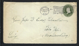 ETATS UNIS Ca.1910: DDL De LSC Entier De 1c De Hoboken (N.J.) à Cöln (Allemagne) - 1901-20