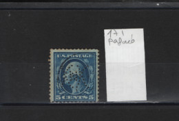 PRIX FIXE Obl 171 YT 166A MIC 333 SCOT 342 GIB George Washington 1908 1909 58/05  Perforé - Perfin