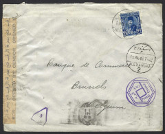 F09 - Egypt 1945 Commercial Cover Barclays Bank -  Alexandria To Brussels Belgium - Censor Marks And Seal - Briefe U. Dokumente