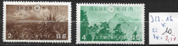 JAPON 313-14 * Côte 10 € - Unused Stamps