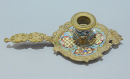 - BOUGEOIR A MAIN BRONZE NAPOLEON III EMAUX CLOISONNES XIXe Collection Bougie     E - Kronleuchter, Kandelaber & Kerzenhalter