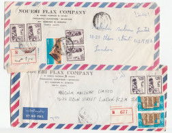 2 X REG El Baharia EGYPT Nouehi FLAX Co Airmail COVERS To GB Stamps Cover - Covers & Documents