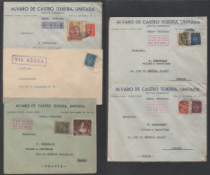 PORTUGAL /EARLY 1950's - 5 AIRMAIL COVERS  ==> FRANCE (ref 5419) - Brieven En Documenten