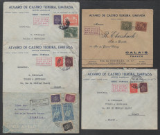 PORTUGAL /EARLY 1950's - 5 AIRMAIL COVERS  ==> FRANCE (ref 5432) - Lettres & Documents