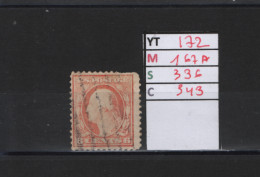 PRIX FIXE Obl 172 YT 167A MIC 336 SCOT 343 GIB George Washington 1908 1909 58/05 - Used Stamps