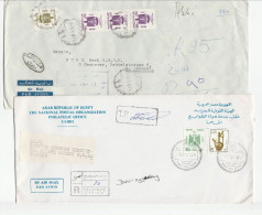 Multi OFFICiAL STAMPS Reg EGYPT Covers To Germany GB (2 Cover) - Brieven En Documenten