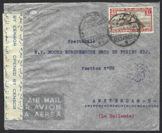 F10 - Egypt 1940 Commercial Airmail Cover -  Alexandria To Amsterdam Netherlands - Censor Marks And Seal - Briefe U. Dokumente