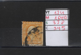 PRIX FIXE Obl 174 YT 169A MIC 338 SCOT 345 GIB George Washington 1908 1909 58/05 Dentelé 3 Cotés - Used Stamps