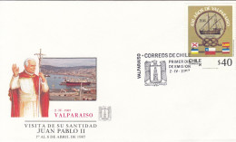 CHILE Cover 12-32,popes Travel 1987 - Papi