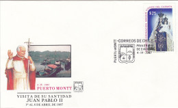 CHILE Cover 12-34,popes Travel 1987 - Papi