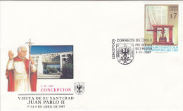 CHILE Cover 12-35,popes Travel 1987 - Papi