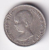 MONEDA DE ESPAÑA DE 50 CENTIMOS DEL AÑO 1892 DE ALFONSO XIII - ESTRELLAS 9-2 (COIN) SILVER-PLATA-ARGENT - Primeras Acuñaciones