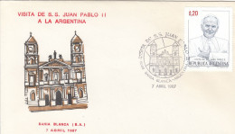 ARGENTINA Cover 12-41,popes Travel 1987 - Papi