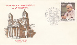 ARGENTINA Cover 12-42,popes Travel 1987 - Papi
