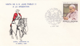 ARGENTINA Cover 12-46,popes Travel 1987 - Papi