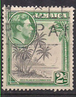 Jamaica 1938  KGV1 2d Coco Palms Used SG 124a ( M761 ) - Jamaica (1962-...)