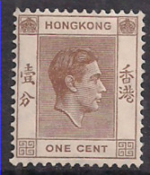 Hong Kong 1952 KGV1 1c Pale Brown SG 140a MH ( H1182 ) - Ungebraucht