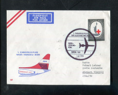 "OESTERREICH" 1964, AUA-Caravelle-Erstflugbrief "Wien-Venedig" (60021) - Erst- U. Sonderflugbriefe