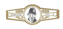 5) Bague De Cigare Série Tintin Blanche Dorée Royal Flush Kuifje Agent De Police En Superbe.Etat - Objets Publicitaires