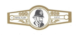 5) Bague De Cigare Série Tintin Blanche Dorée Royal Flush Kuifje Agent De Police En Superbe.Etat - Advertisement