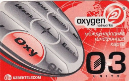 UZBEKISTAN - Oxygen 2 Networks, Uzbek Telecom Prepaid Card 03 Units, Used - Oezbekistan