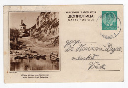 1939. KINGDOM OF YUGOSLAVIA,SERBIA,VRSAC LOCO,DANUBE RIVERSIDE IN BATAJNICA,ILLUSTRATED STATIONERY CARD,USED - Postwaardestukken